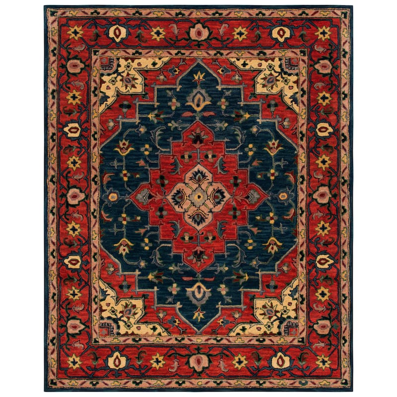 SAFAVIEH Handmade Heritage Facet Border Traditional Wool Rug