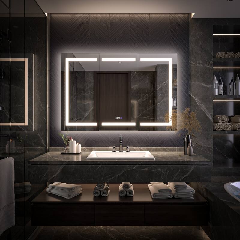 Modland 48"-72"W x 36"H Lighted Bathroom Medicine Cabinet with Backlit & Frontlit Modes,Anti-Fog