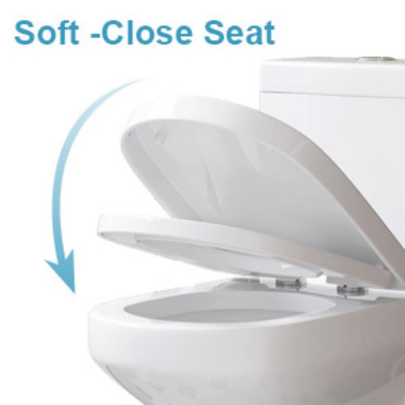 HOROW One-piece 0.8/1.28 GPF Dual Flush Round Toilet in White with Durable UF Seat Included