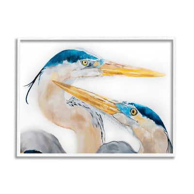 Stupell Great Blue Heron Pairing Bird Waterfowl Pair Portrait Framed Wall Art