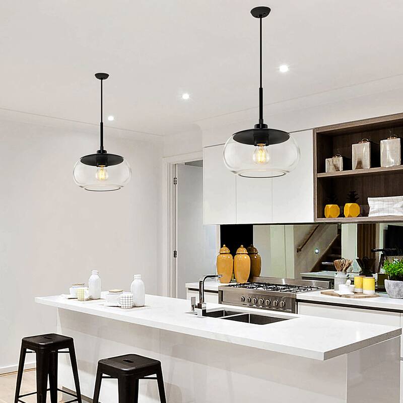 KAWOTI 1-Light Adjustable Glass Pendant