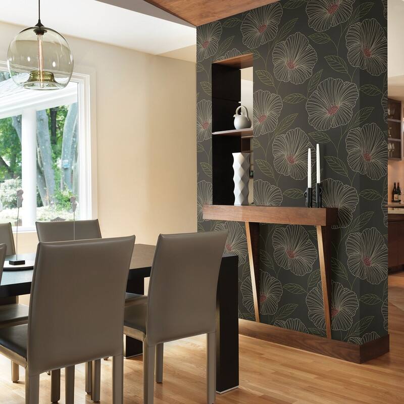 Brewster Mythic Brown Floral Wallpaper - 20.5in x 396in x 0.025in