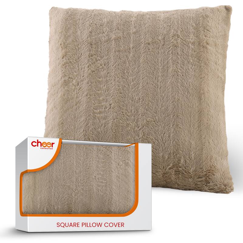 Cheer Collection FauxFur Throw Pillow Cover - 20x20 - Sand