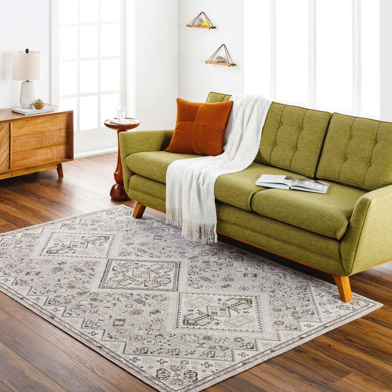 Artistic Weavers Basel Global Medallion Area Rug - 5' 1" x 7' - Grey/Tan