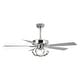 preview thumbnail 43 of 46, 52" Modern Chrome/ Black Indoor Ceiling Fan Light with Remote and 5 Resiversible Blades