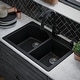 preview thumbnail 11 of 19, Karran Drop-In Quartz 33 in. 1-Hole 60/40 Double Bowl Kitchen Sink Kit