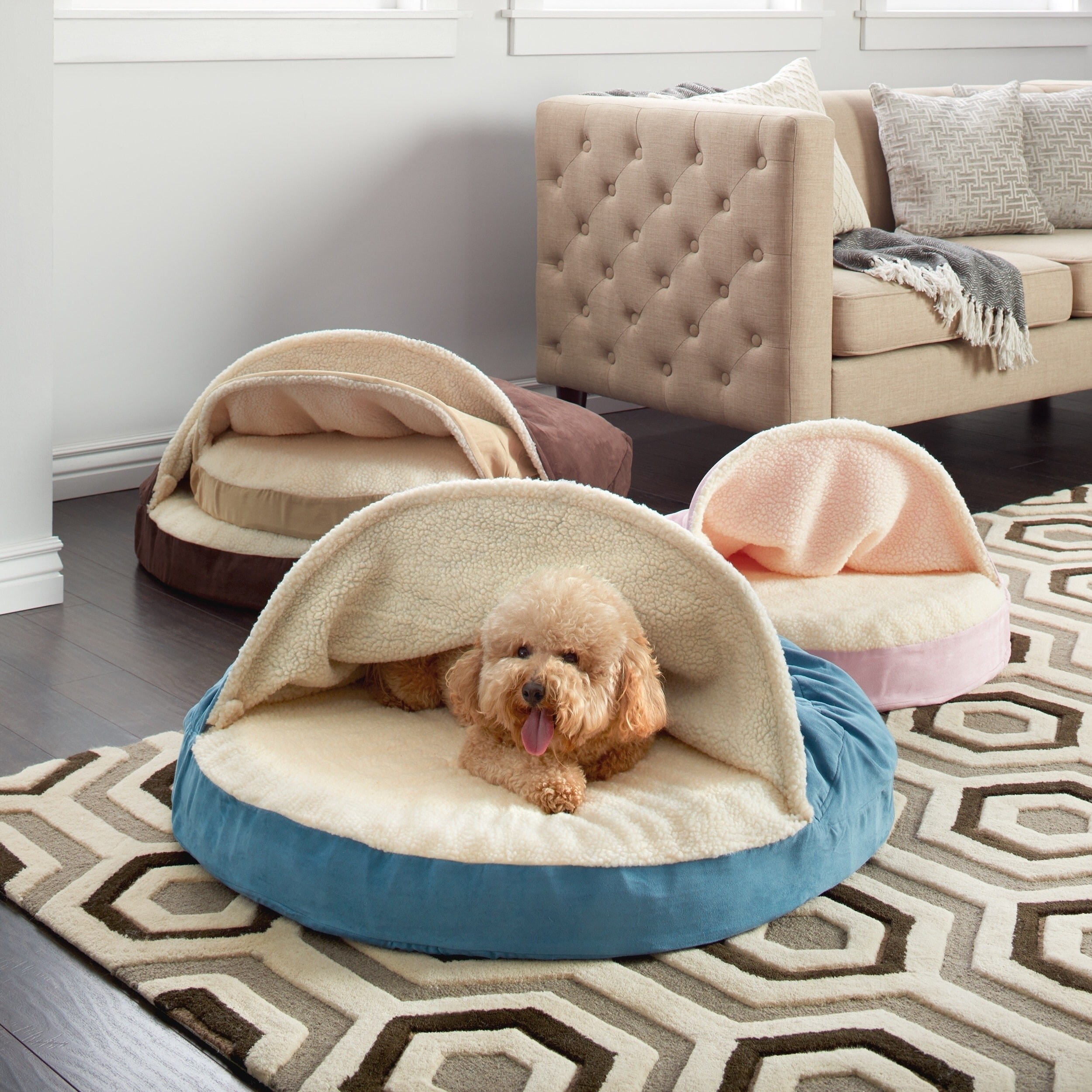 Shop Furhaven Pet Bed Faux Sheepskin Snuggery Orthopedic Burrow
