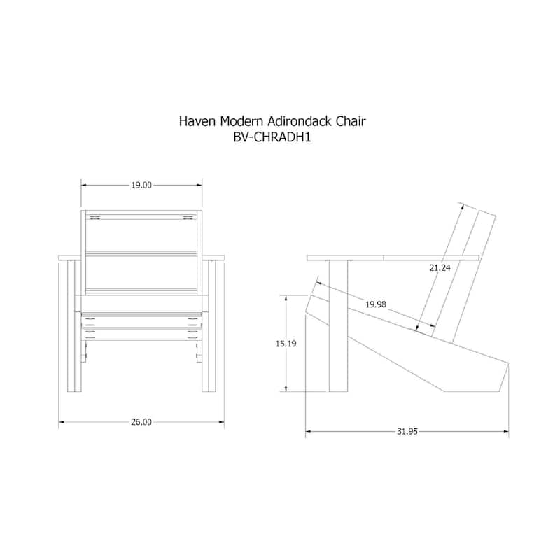 BAHIA VERDE OUTDOORS Haven Modern Adirondack Chair