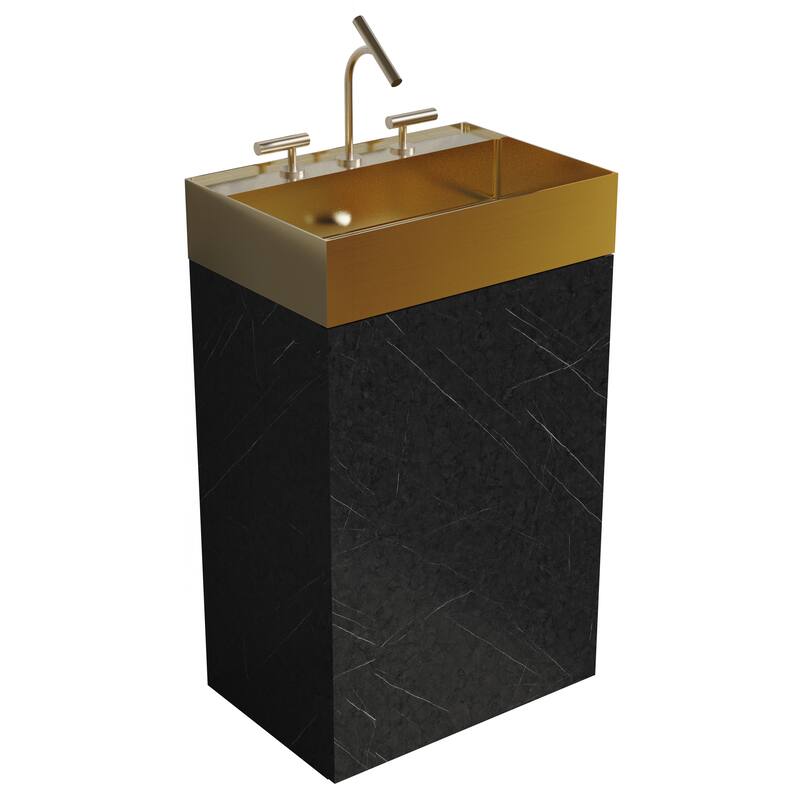 Sophisticated Bathroom Vanity with Integrated Sink and Ample Storage