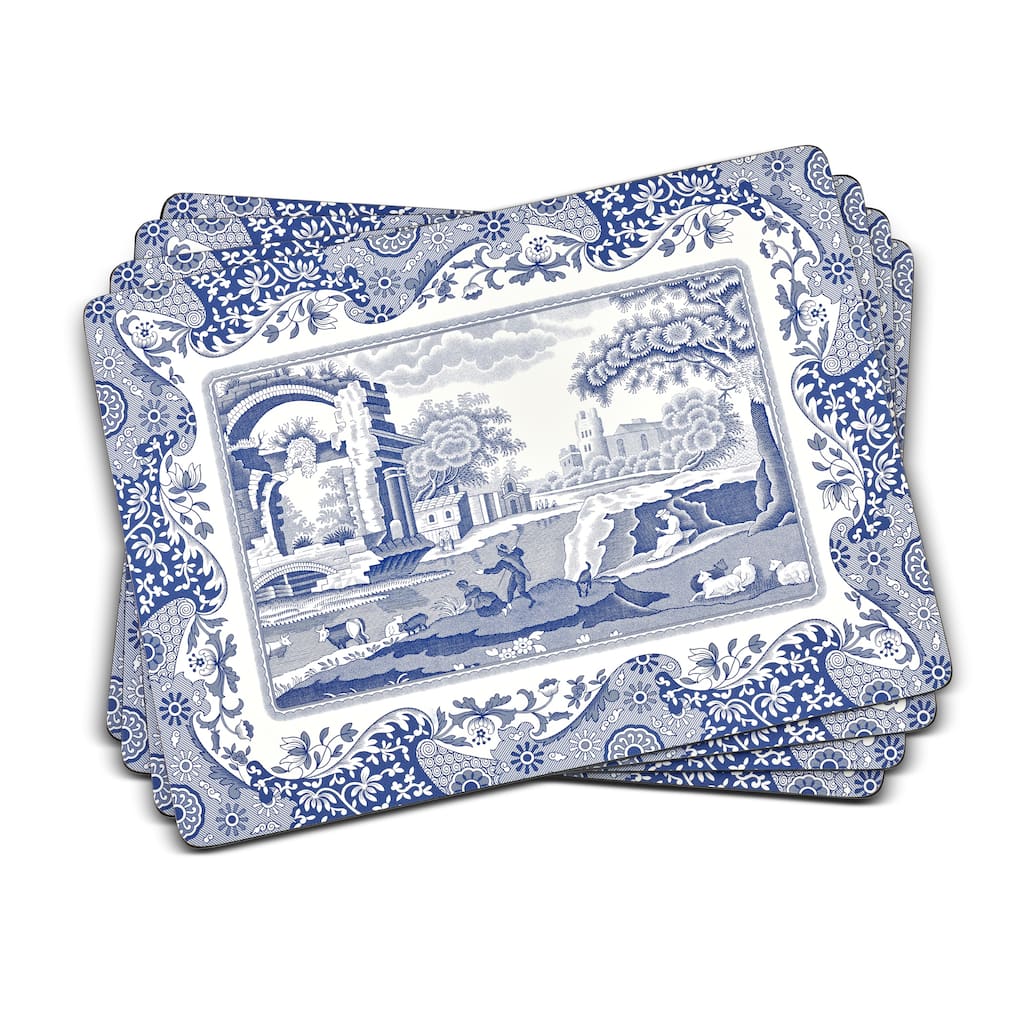 Pimpernel Set of 4 Blue Italian Placemats - 15.7 inches x 11.7 each