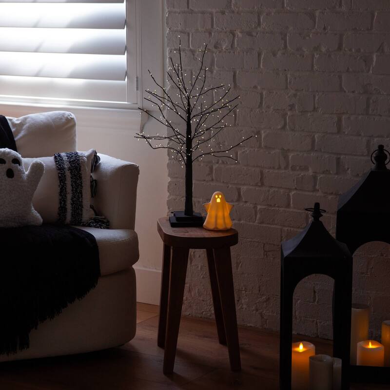 2-ft Pre-Lit Artifiical Halloween Black Twig Tree with 210 Lights