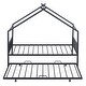 preview thumbnail 8 of 12, Twin Size Metal House Bed with Twin Size Trundle, Black House-shaped Frame with Roof for Kids Daybed Platform Bed
