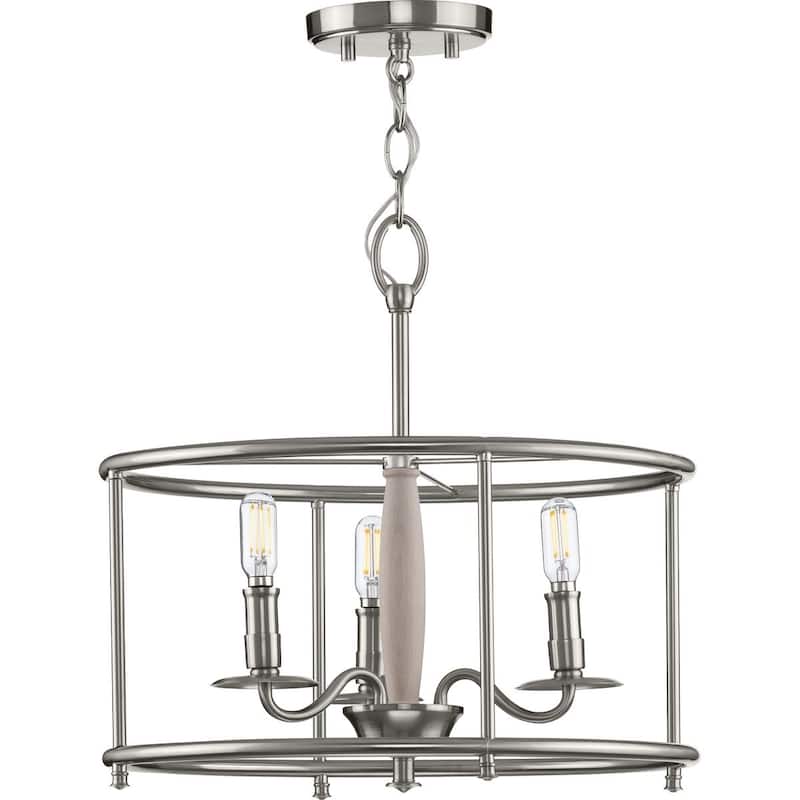 Durrell Collection Brushed Nickel Semi-Flush Convertible - 18.000" x 19.000" x 19.000"