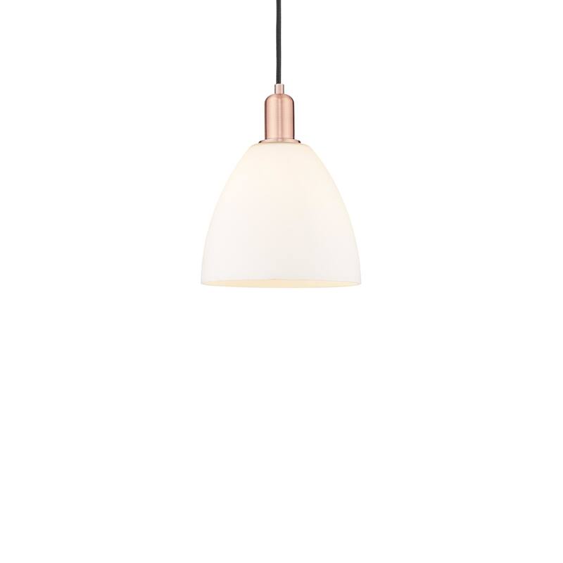 Innovations Lighting 716-1P-13-9 Bristol Pendant Bristol 9" Wide Mini - Antique Copper / Matte White