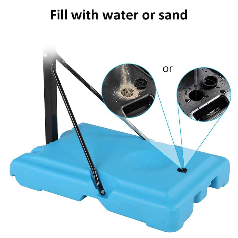 Height Adjustable Poolside Basketball Stand Hoop, for Kids Youth Adult, Blue