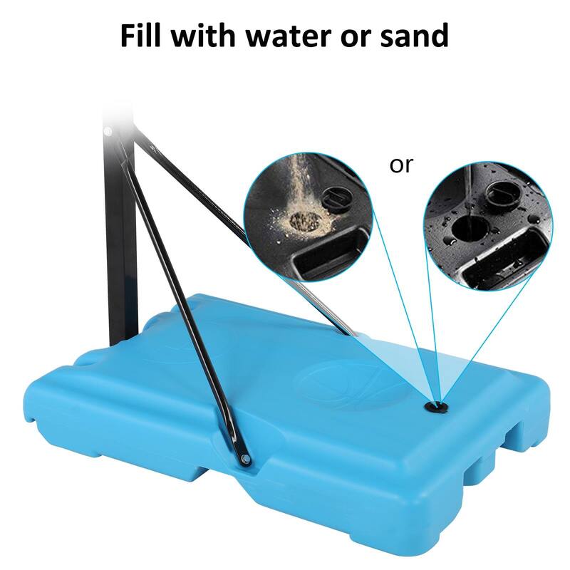 Portable Swimming Pool Basketball Hoop, 45"-53" Height Adjustable