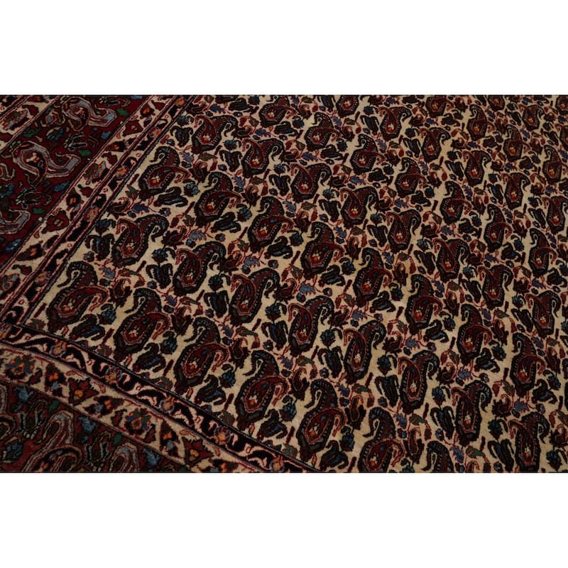 Hand Knotted Oriental 100% Wool Carpet Traditional All-Over Beige & Ivories Bakhtiari Area Rug - 11' 0'' X 7' 4''