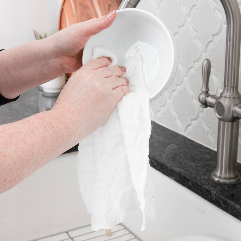 Royale Solid White Cotton Dish Cloths (Set of 3)
