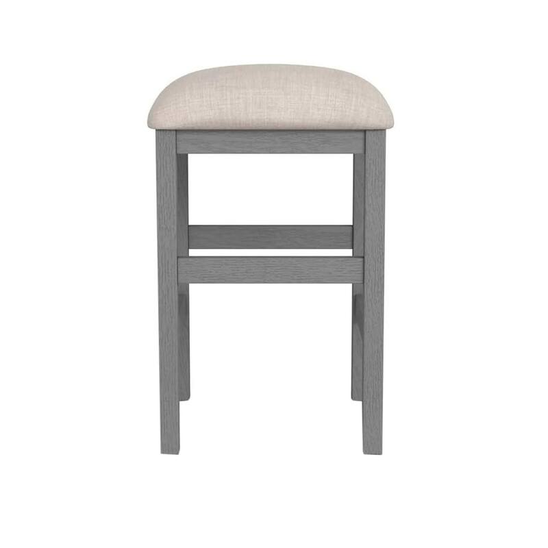 Rustic 3pc Dining Set Counter Height Dining Table w Storage drawer Faux Marble Top 2x Stools Light Gray Dining Room Furn