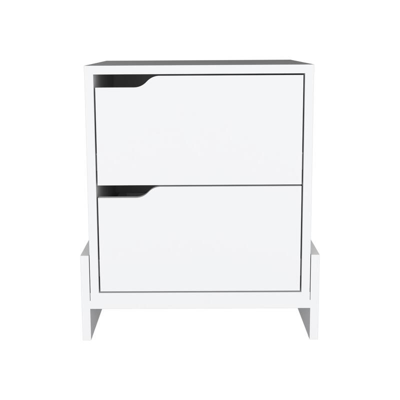 Modern Nightstand with Dual Drawers and Sleek Design
