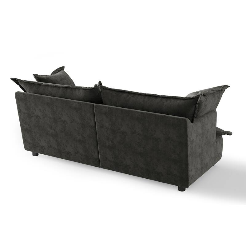 80"W Upholstered Chenille Comfy Cloud Couch Modular Sectional Sofa