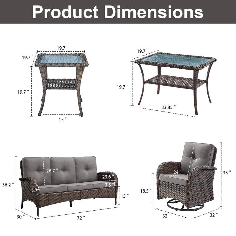 Gymojoy Outdoor Wicker Patio Furniture Sofa Set - Luxurious Comfort, Weather-Resistant