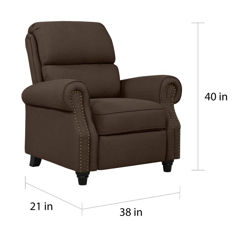 Copper Grove Jessie Brown Linen Push Back Recliner Chair