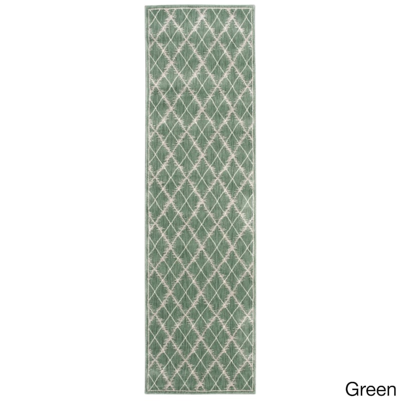 Nourison Tranquility Area Rug - 2'2" x 7'6" Runner - Green - Runner/Rectangle