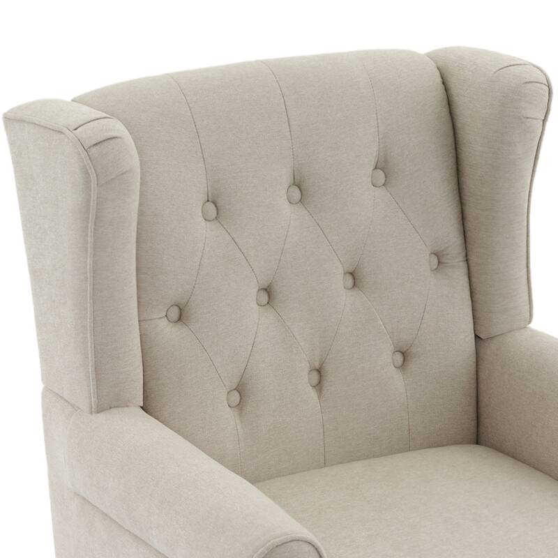 Button-Tufted Accent Chair Wingback Armchair - 38"H