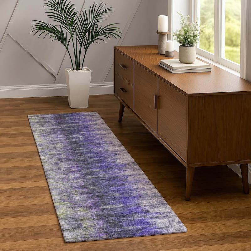 Machine Washable Indoor/ Outdoor Contemporary Ombre Chantille Rug