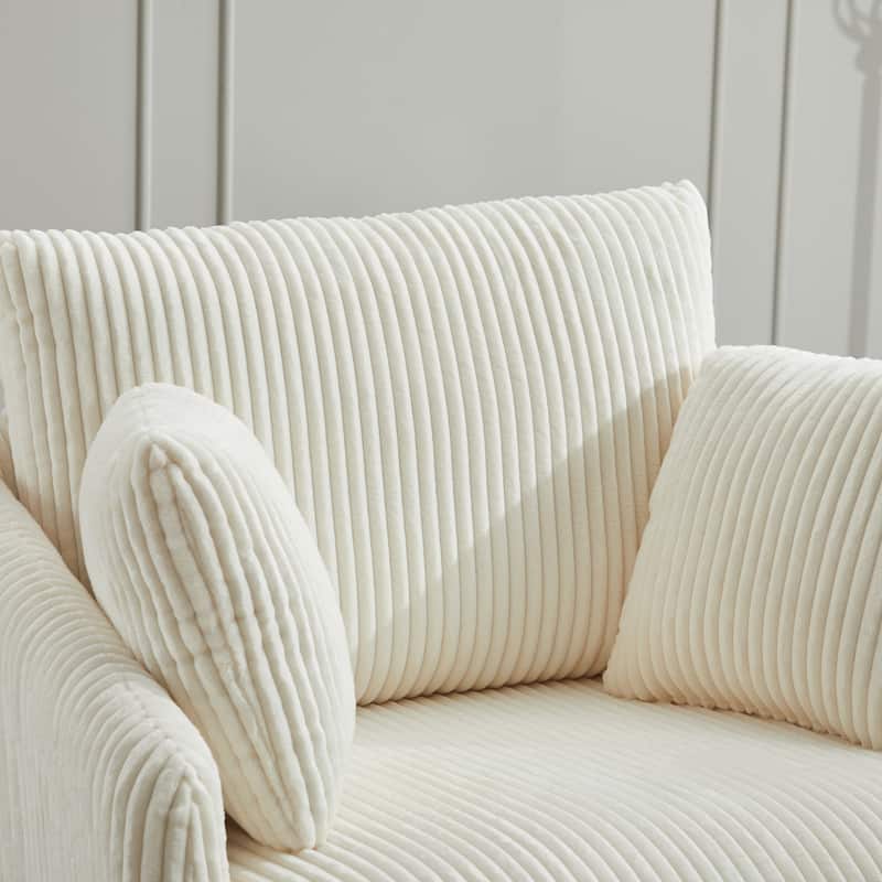 40.6" W Upholstered Swivel Accent Sofa Chair With Pillows