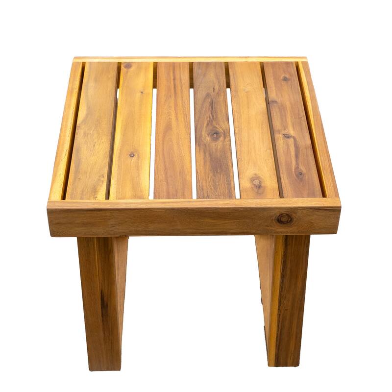 Outdoor Wood Lounge Set with Table and Ottoman for Patios (Set of 3)