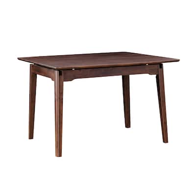 Furniture of America Abigail VIII Mid-Century Modern Rich Walnut Extendable Self-Storing 53-inch Counter Height Dining Table