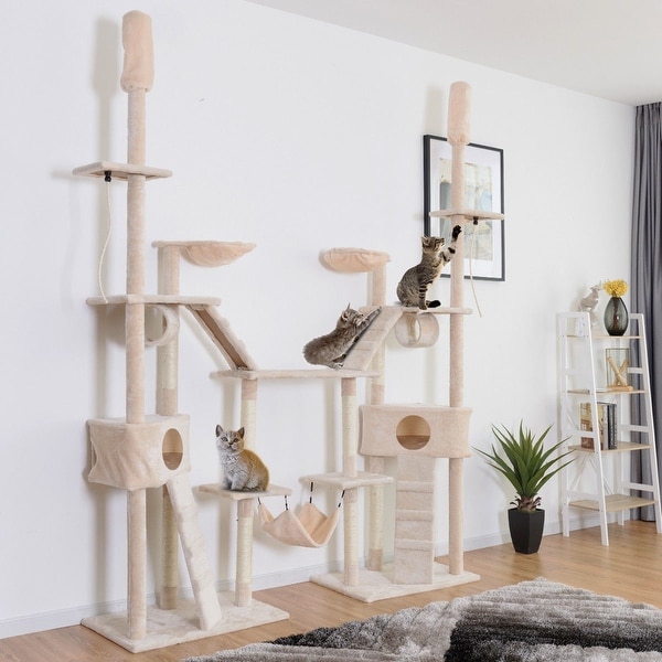 Shop Gymax Large Cat Tree Multilevel Activity Tower Condo ...