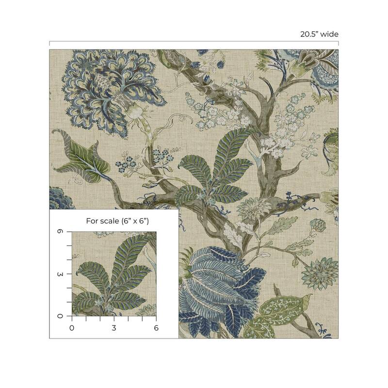 Harry & Grace Jacobean Trail Premium Matte Non-Woven Peel and Stick Wallpaper
