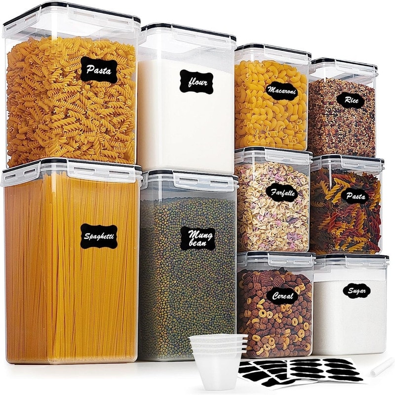 Food Storage Leak Proof Containers with Airtight Lid Set of 4 Extra Large  6.5L