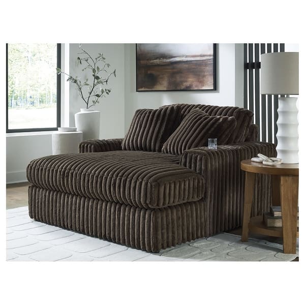 slide 2 of 7, Signature Design by Ashley Midnight-Madness Brown Oversized Chaise - 64" W x 68" D x 41" H 64" W x 68" D x 41" H - Brown