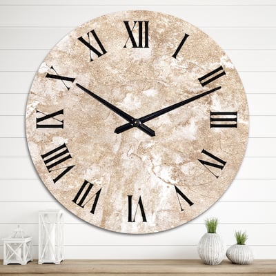 Designart 'Marble And Gold Abstract' Modern wall clock