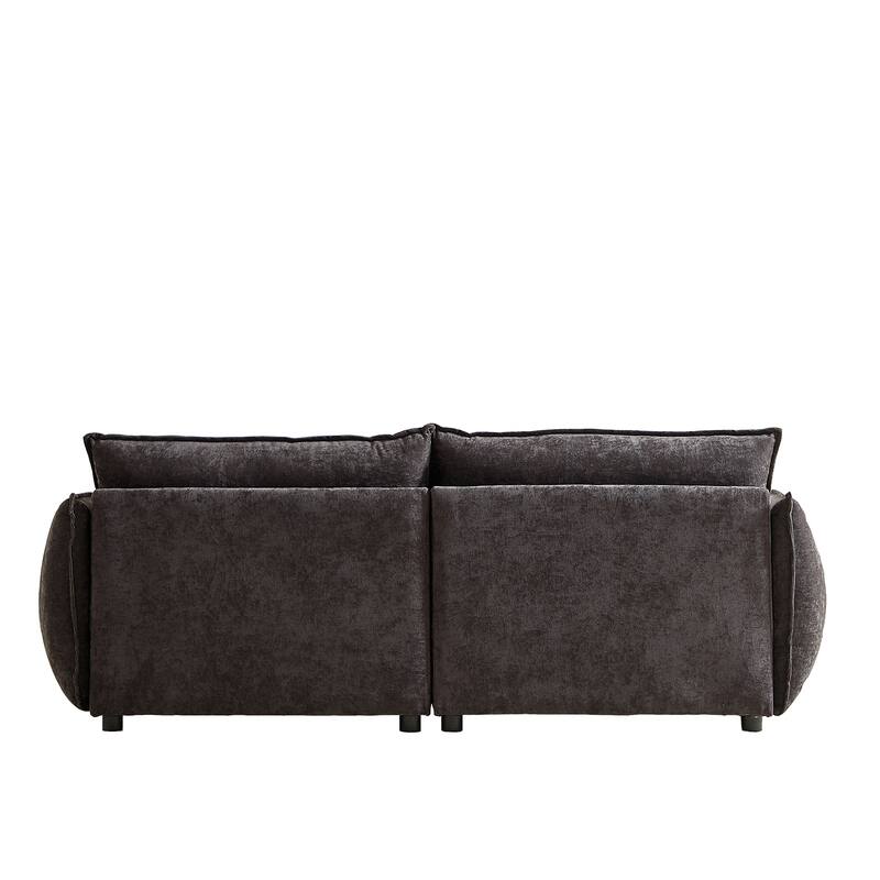 88" Modern Chenille Sofa with Extra 2 Pillows for Living Room