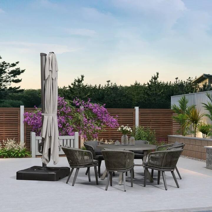 PURPLE LEAF Double Top Stylish Patio Cantilever Umbrella