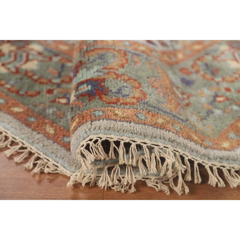Heriz-Serapi Oriental Octagon Rug Hand-Knotted Wool Carpet - 6'0" x 6'0"