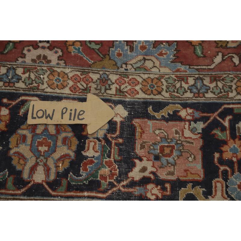 Hand Knotted Oriental 100% Wool Carpet Traditional Floral Oranges & Rust Tabriz Area Rug - 12' 11'' X 9' 8''