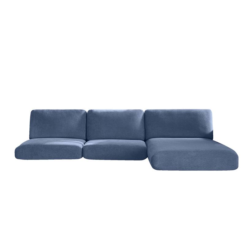 SureFit Cedar Stretch Textured Sectional Slipcover Extra Long Couch Cushion - 80x48x8