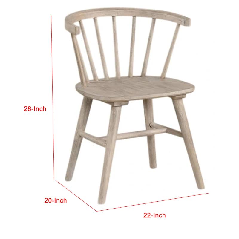 Yely Dining Chair Set of 2, Spindle Back and Shaker Legs, Black Wood