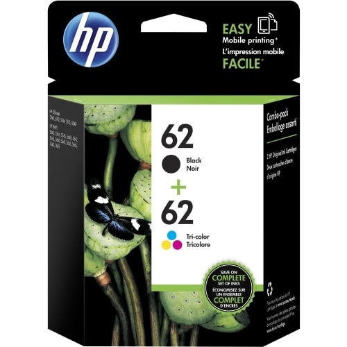 HP 62 Black & Tri-Color Original 2 Ink Cartridges (N9H64FN)(Single Pack)
