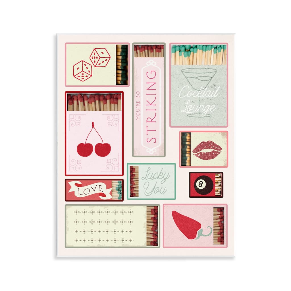 Stupell Trendy Glam Matchboxes Wall Plaque Art Design By Lil' Rue