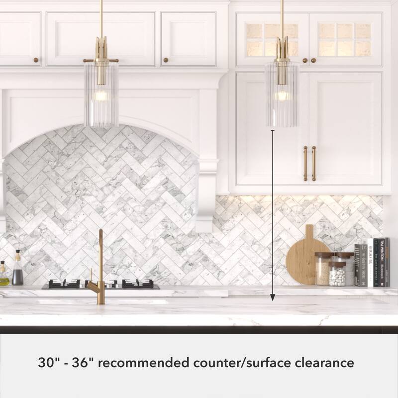 Hunter Gatz 1-Light Pendant - Kitchen Island, Dining Room, Entry - Glam, Contemporary, Transitional