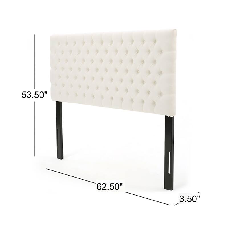 Queen Size Upholstered Bed Headboard with Button Tufted Design, Adjustable Solid Wood Frame with Metal Legs