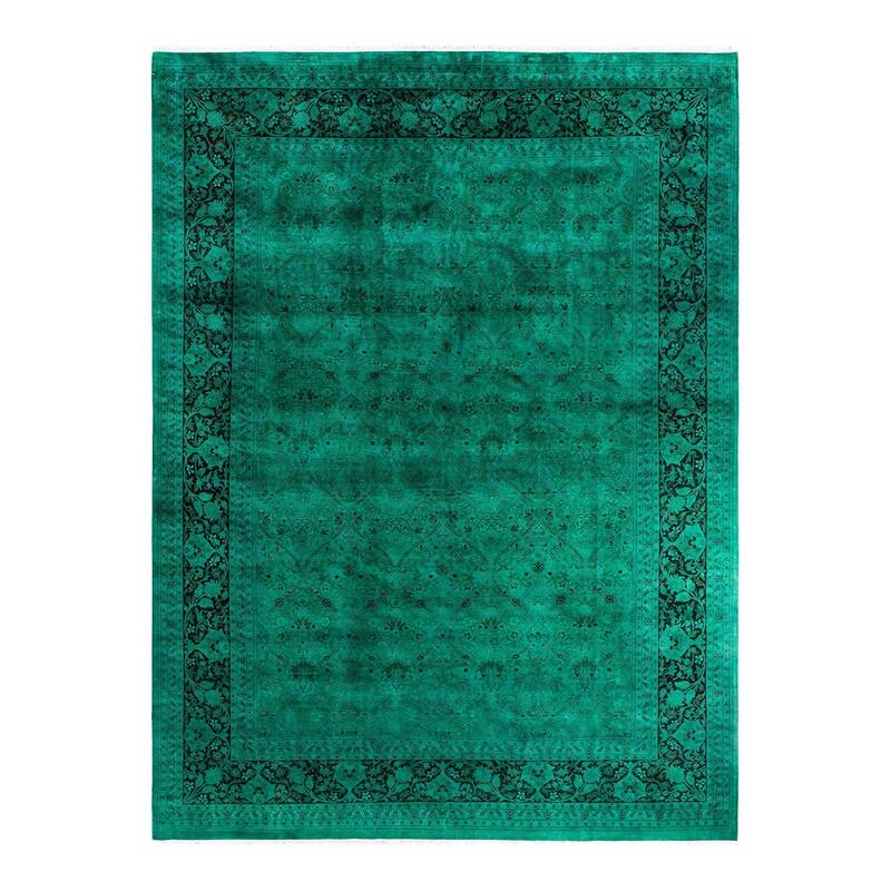 Contemporary Overdyed Wool Hand Knotted Area Rug - 10' 1" x 13' 6"