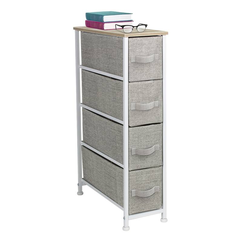 Narrow Dresser Tower with 4 Drawers - Vertical Storage for Bedroom